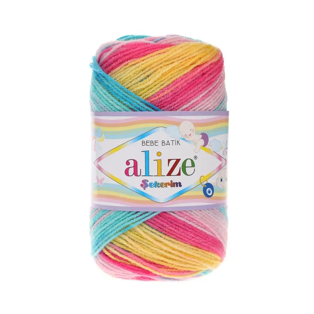 Baby Hand Knitted Yarn 24 Color Options 320 Meters(100gr) acrylic Hand Knitting Yarn Ball + Scarf Alize Sekerim + Knitting Needles