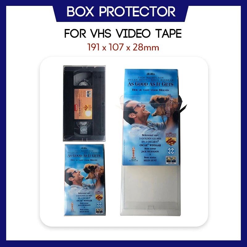 Box Protector Sleeve For VHS Video Tapes Custom Made Clear Plastic Case Acid Free