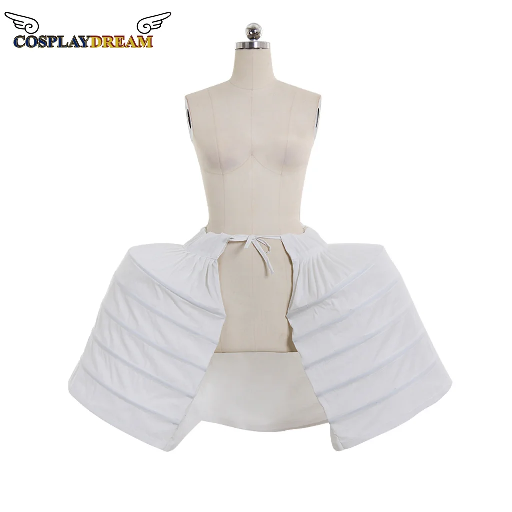 Cosplaydream Rococo Victoriaanse Jurk Ruche Petticoat Crinoline Onderrok Wit Kooi Frame Fietstas Drukte Middeleeuwse Petticoat