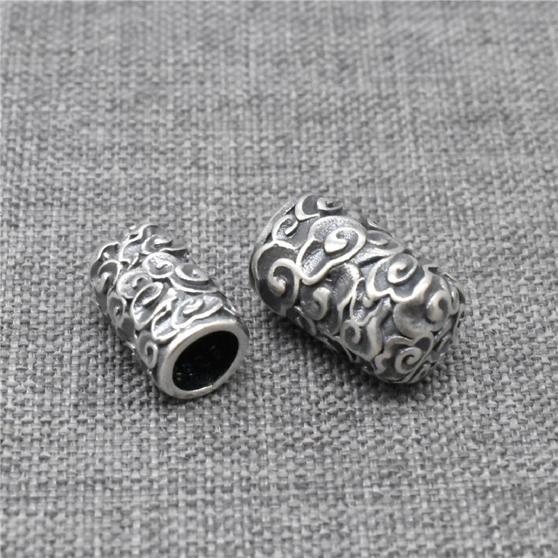 

2pcs of 925 Sterling Silver Oxidized Cloud Design Cord End Caps for Bracelet Necklace