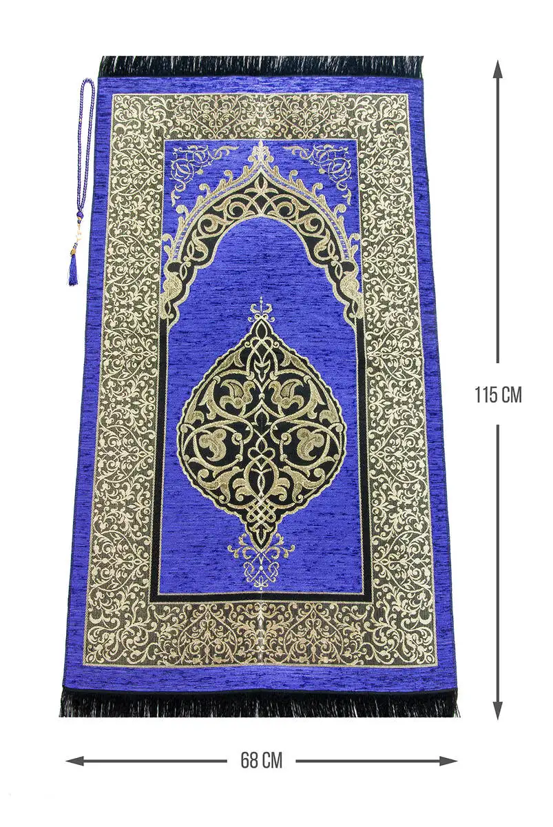 Muslim Prayer Rug Islamic Carpet Mat For Muslim Ottoman Taffeta Prayer tapis de priere Braided Mats Pattern Eid Rug Tassel Decor