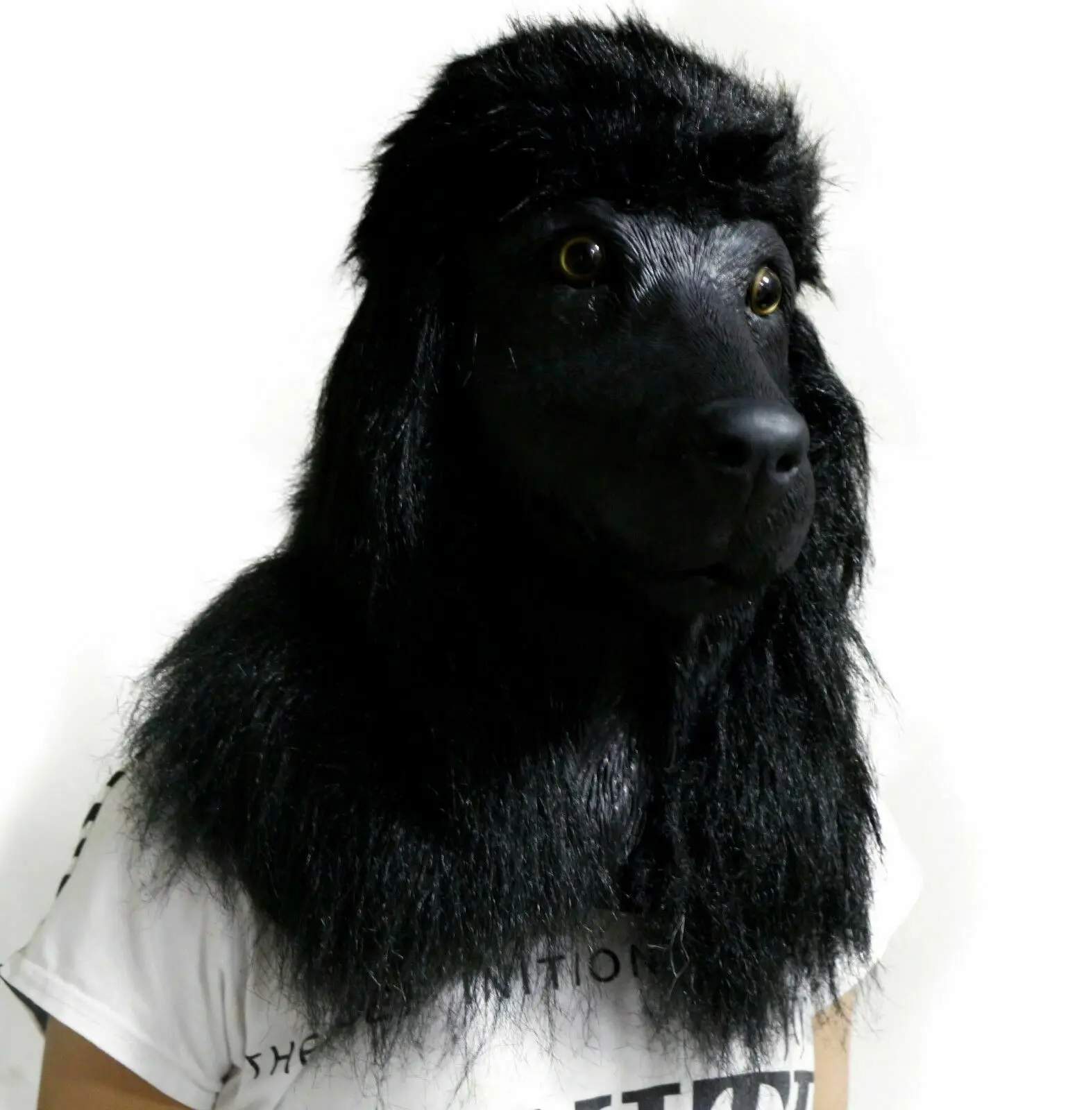 Poodle Mask Dog Mask Deluxe Halloween Costume Party Latex Animal Dog Head Mask Poodle