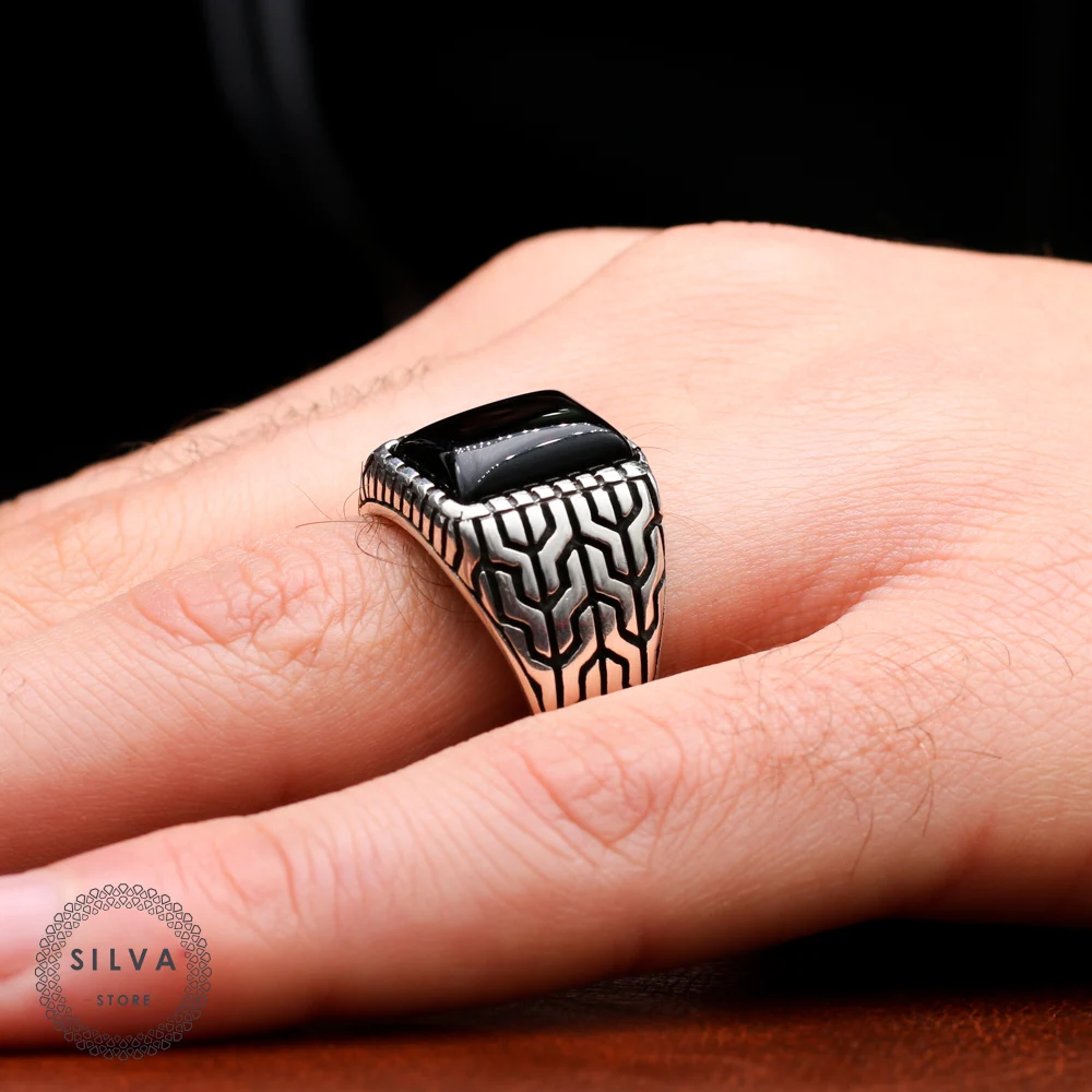 Agate Aqeeq 925 Silver Men's ring. Men's Jewelry Stamped With Silver Stamp 925 All Sizes Are Available