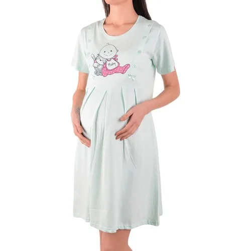 Nicoletta Maternity Tunic Nightgown Short-Sleeve