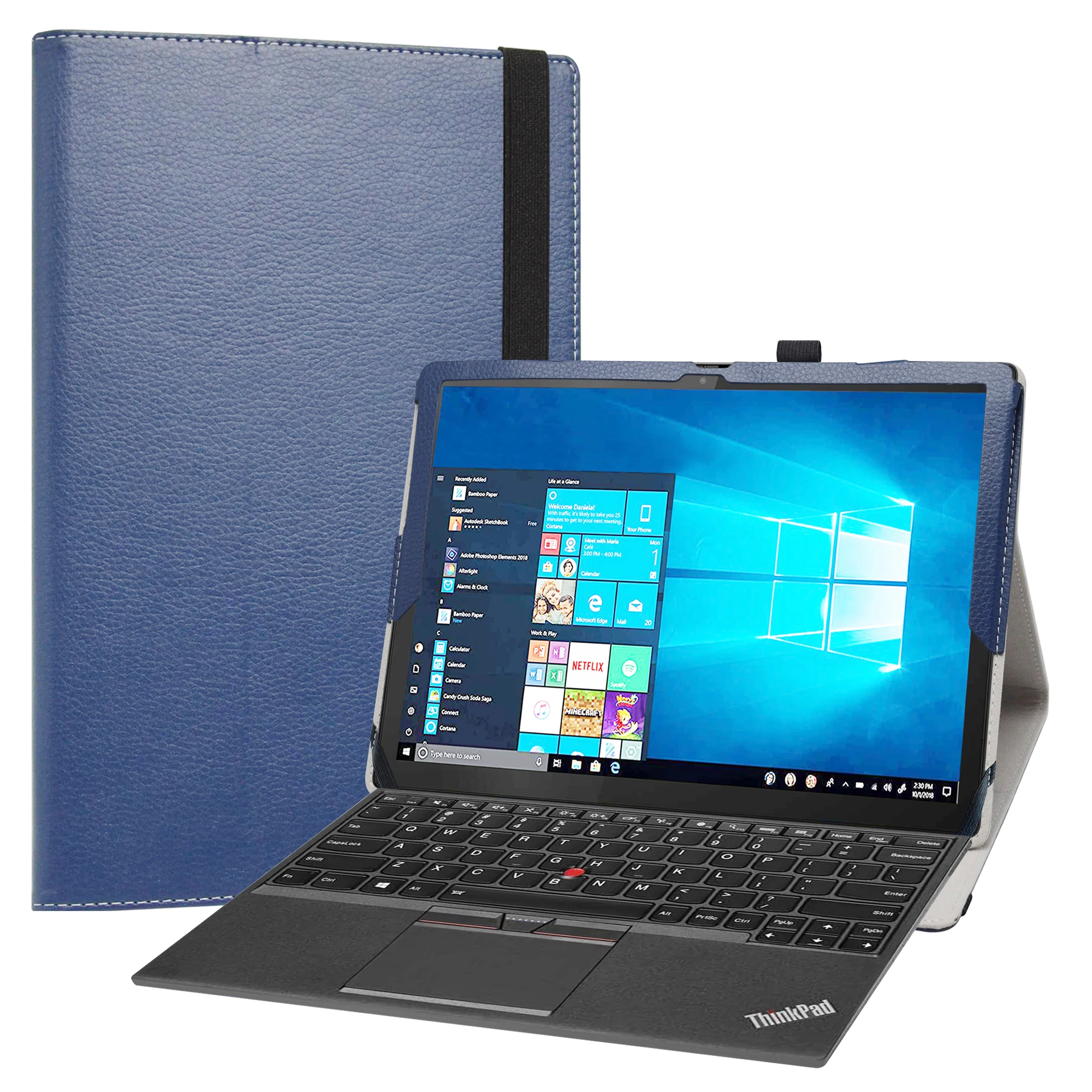 Etui na 12.3 "Lenovo ThinkPad X12 zdejmowany Tablet PC składany stojak PU skórzany pokrowiec z elastycznym zamknięciem