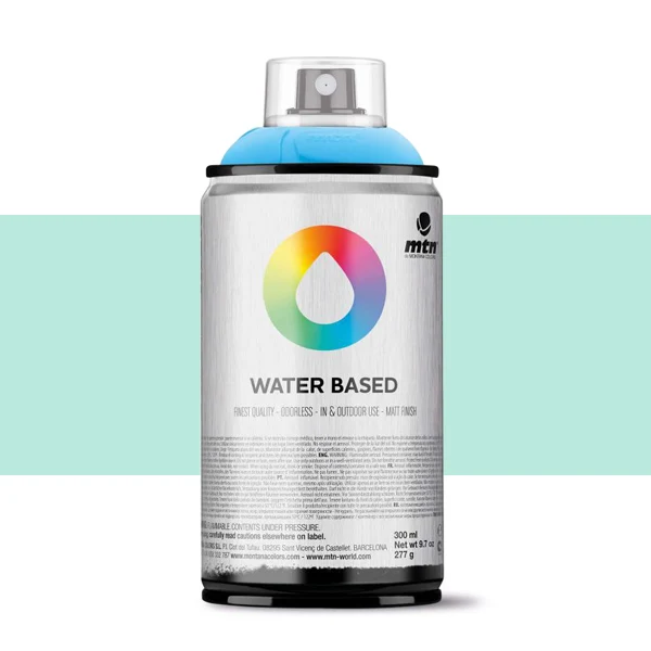 Spray paint brand MTN Water Based Color Phthalo Green Blue 300 ml Montana low pressure Little Ideal smell interior