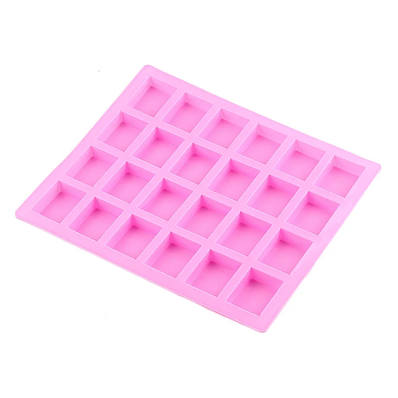 24 Cavity Rectangle Soap Silicone Molds Ice Cube Tray Gummy Jelly Caramel Candy Chocolate Truffles Mold Cake Decorating Tools