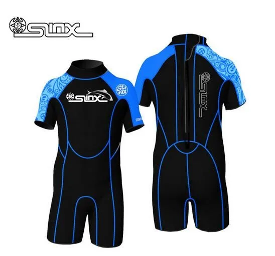 SLINX neoprene 2mm wetsuit for boy girl swimming wetsuit children diving suit shorty wetsuit kids surfing suit  for child