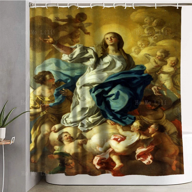 Galatea Assumption Europa Legend Myth Phoenician Blessed Abbes Receiving The Host From Of Christ Shower Curtain By Ho Me Lili