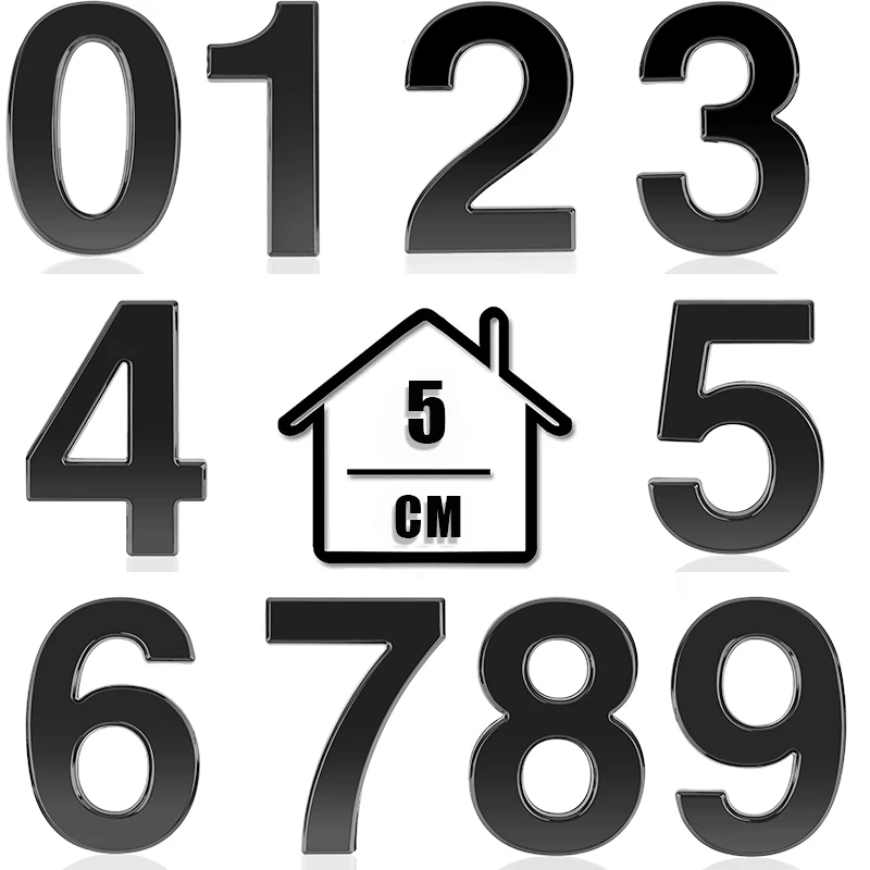 

Self Adhesive Numbers for Outdoor,Signs on the Door, Mailbox Numbers 0-9, Apartment, Office, Hotel Room，5cm