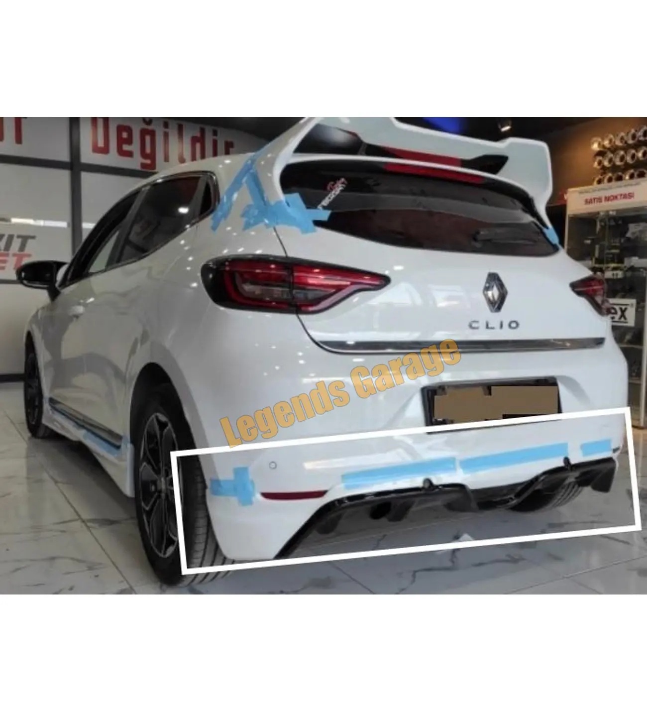 For Renault Clio 5 Diffuser 2019-2022Extension Rear Bumper Attachment Car Styling Auto Accessory Exhaust Universal Sport