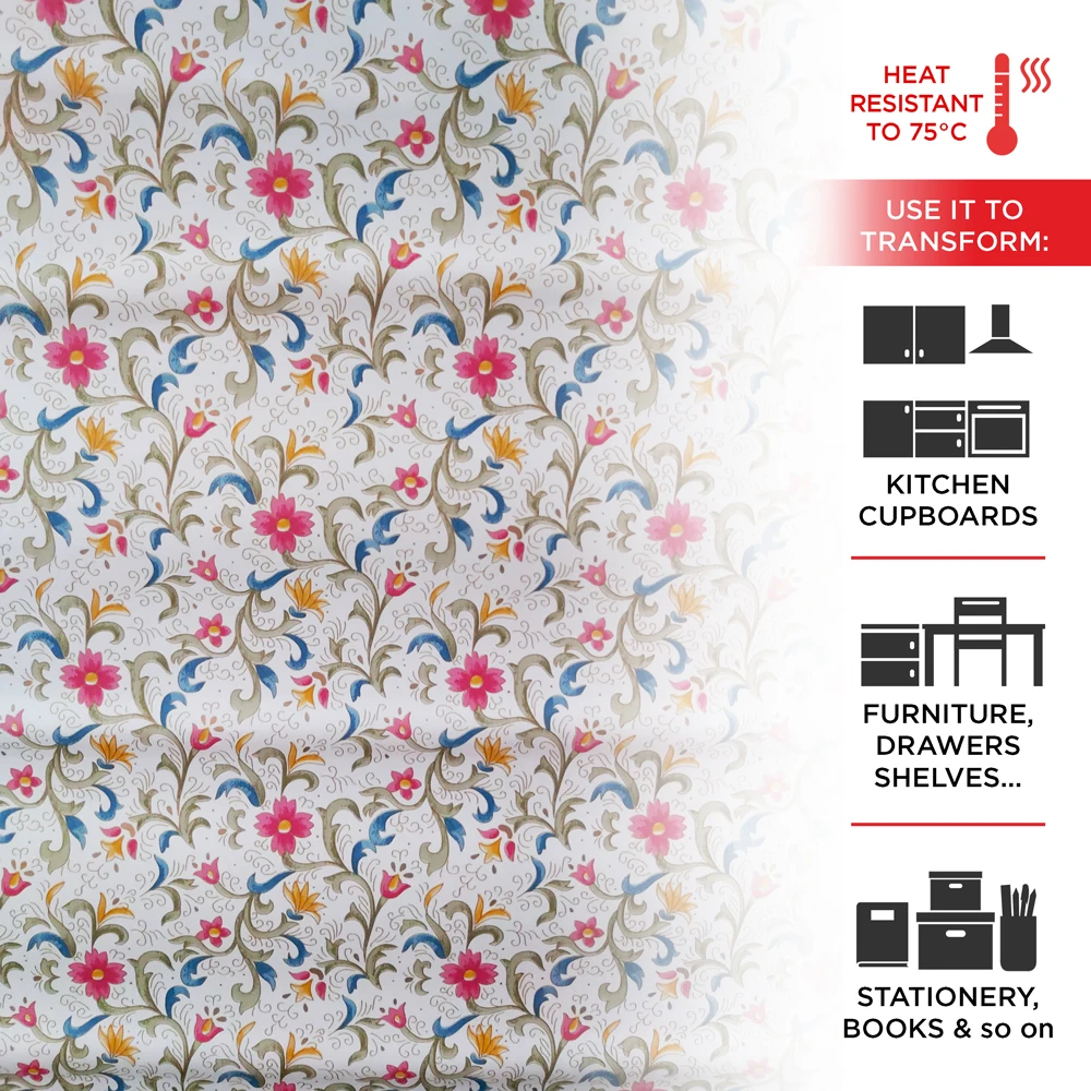 Adhesive film for furniture effect flowers bells 45 cm