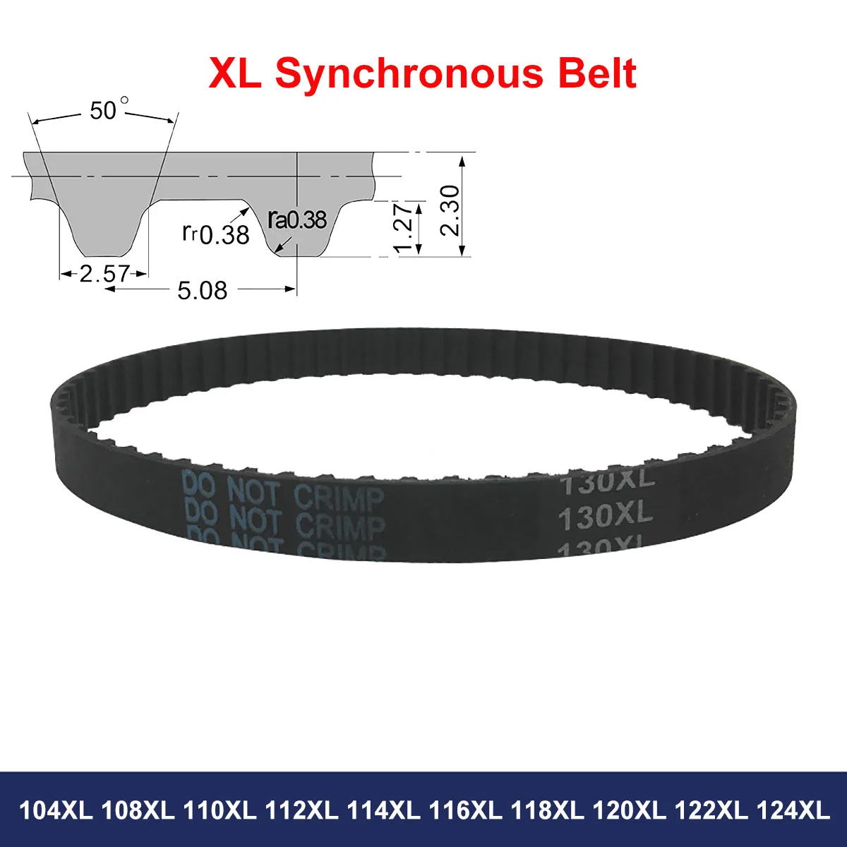 1Pcs XL Cinghia di Distribuzione 104 106 108 110 112 114 116 118 120 122 124XL Larghezza 10 millimetri 12.7 millimetri di Gomma Cinghia di Trasmissione a Cinghia Sincrona