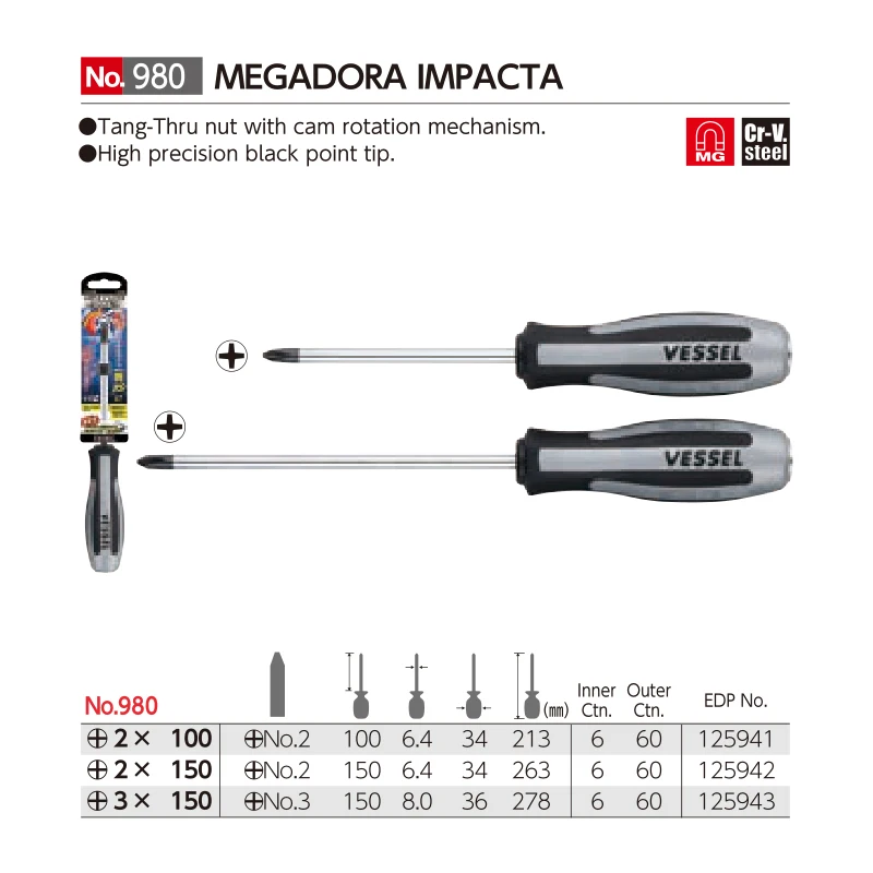 Vessel MEGADORA IMPACTA Impact Screwdriver No.980