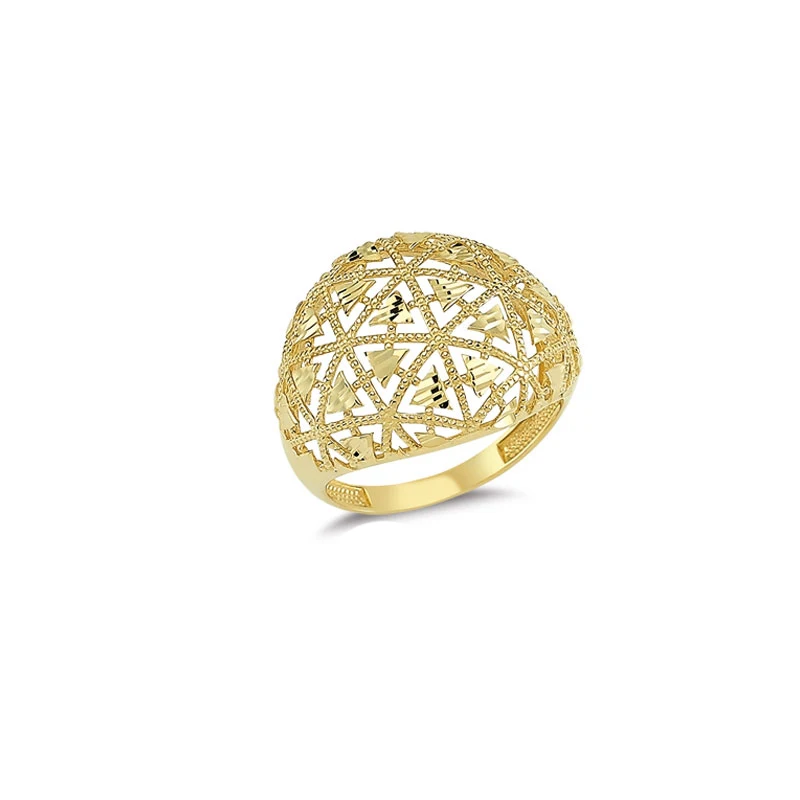 14K Solid Gold Art Design Fashion Ladies Ring