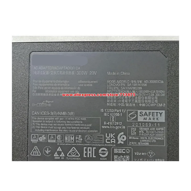 حقيقي ADL300SDC3A 20V 15A 300W محول لينوفو الفيلق 5 15ACH6H 15AIH7H 15ARH7H 16ARX8 PRO 16ACH6H 16IRX8 16ITH6H 16IAH7H
