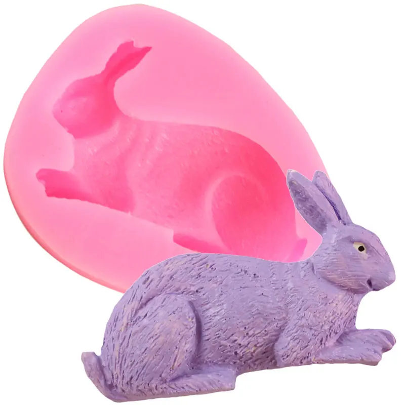 Easter Rabbit Silicone Molds Bunny Fondant Mold Cupcake Topper Chocolate Cake Decorating Tools Candy Polymer Clay Resin Mould