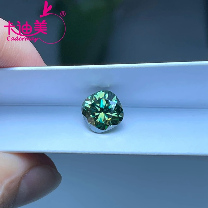 

CADERMAY High Quality Green Loose Moissanite Cushion Shape 0.5ct-5.0ct for DIY Jewelry Making Gemstones in Wholesale Price