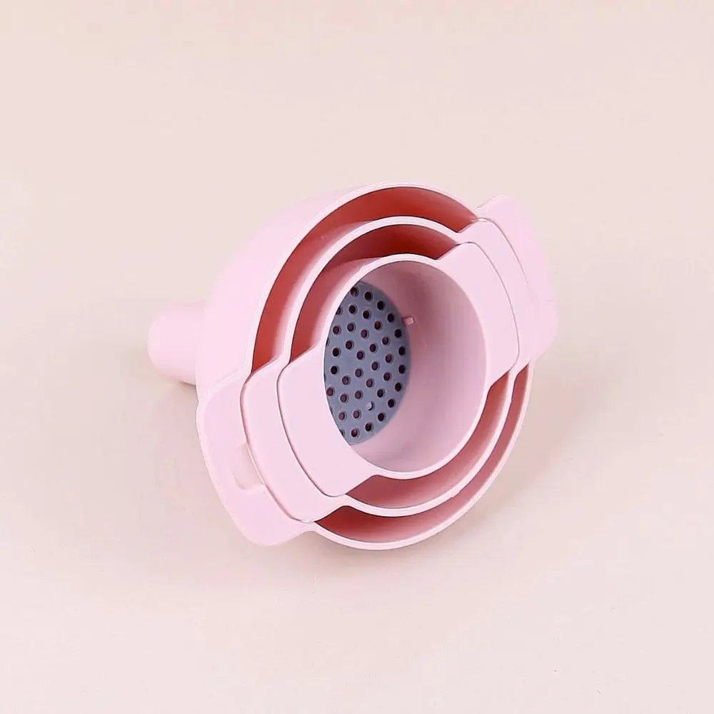 Pink Color Four In One Multi-Function Funnel Set Small Medium Large Liquid Funnel Plastic Oil Funnel Kitchen Tool Set 2022