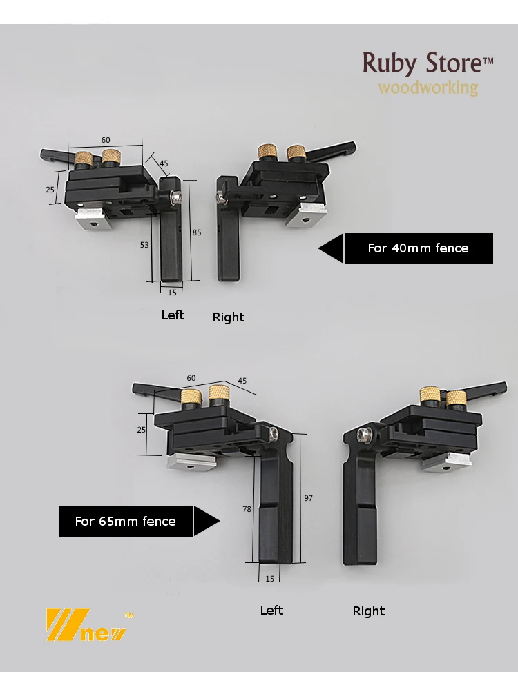 Flip Stop for 45mm T-Track with Adjustable Scale Mechanism, Miter Sled for Table Saw