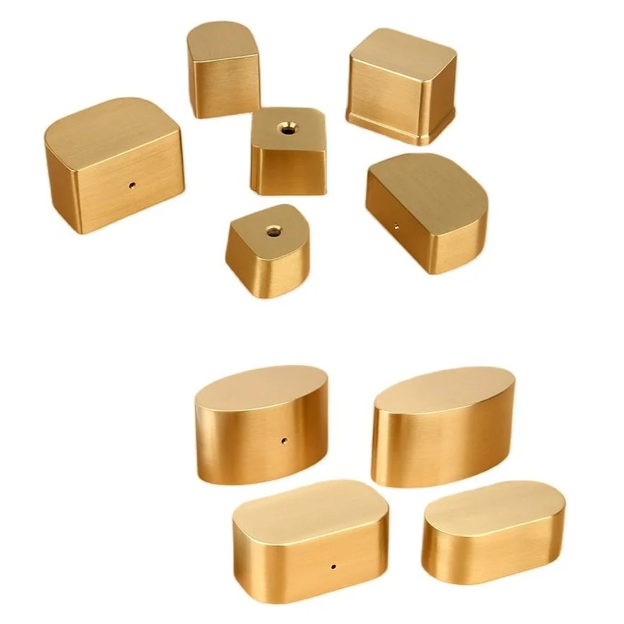 4Pcs Oval Fancy Brass End Tip Cap Cover Sleeve For Furniture Solid Wood Chair Seat Bed Handrail Leg Feet