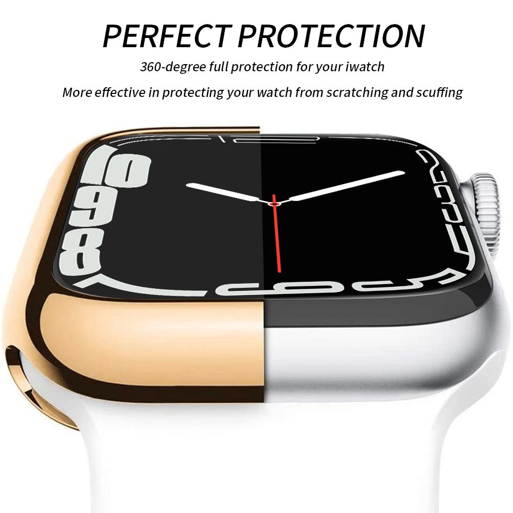 360 Full Cover for Apple Watch Case 8/7 41MM45MM Soft TPU Screen Protector 42MM38MM Protector Case for iWatch SE/6/5/4 44MM 40MM