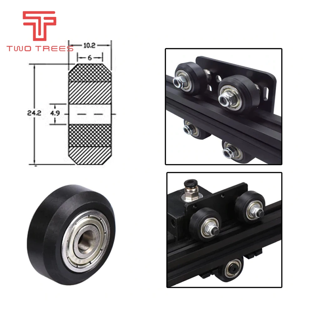 1/5/10/24PCS POM Rad Mit 625ZZ Linear Lager 3D Drucker POM Rad Kunststoff Pulley für Ender 3 CR-10 Laser Graveur Teile – Detail 5