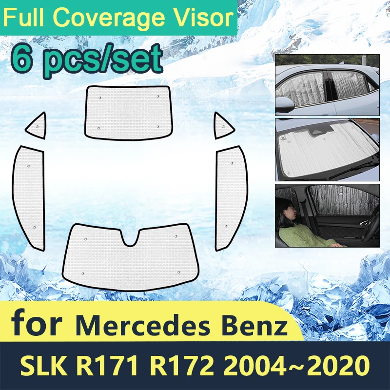 Full Cover Sunshades For Mercedes Benz SLK R171 R172 2004~2020 Car Sun Protection Windshields Side Windows Accessories 2016 2017