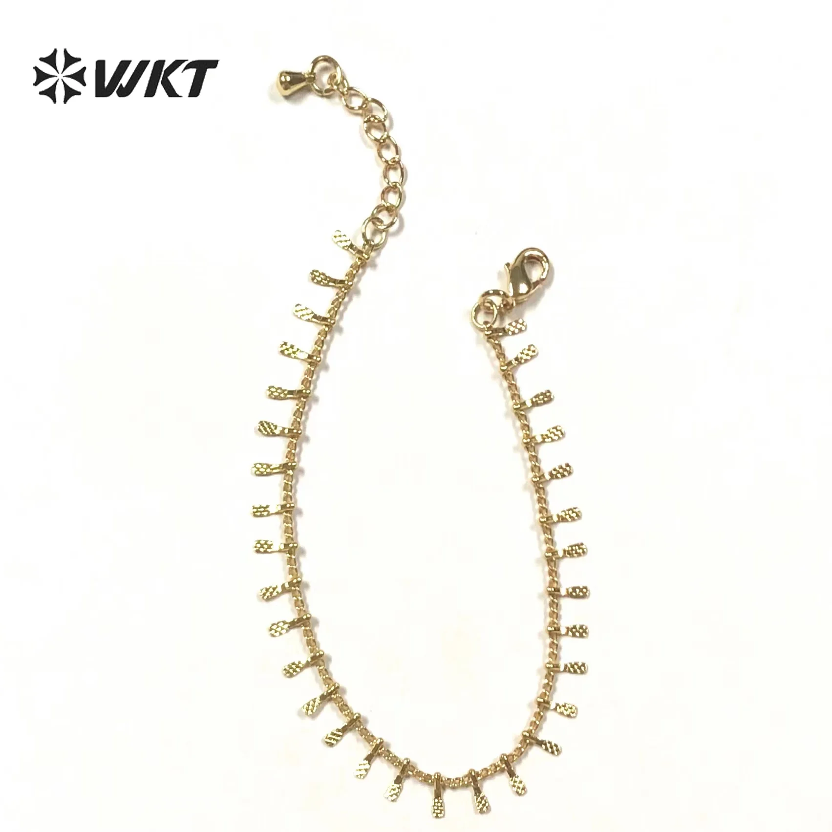 WT-JF336 WKT Trend Front Yellow Brass and Gold Bracelet with Gold Tassel Chain Special For Women's Bracelet Jewelry Gift