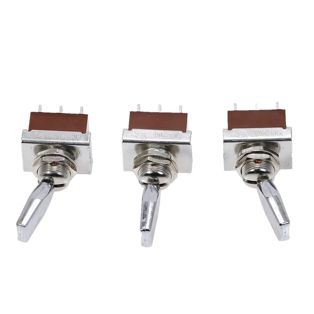 1pcs KN3-203 Toggle Switch 3 Positions Rocker  ON-OFF-ON 6pins  DPDT 3A/250V Handle Switch