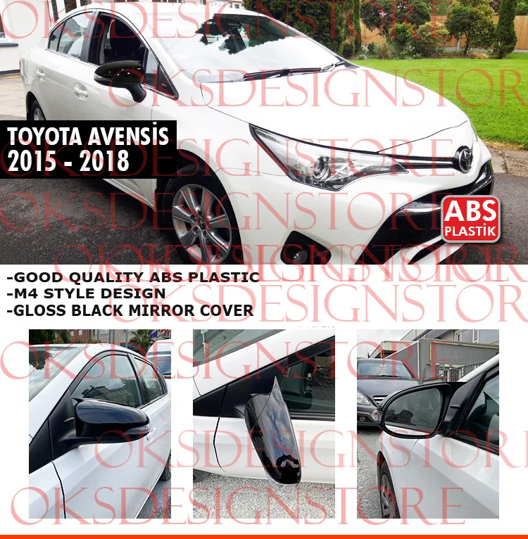 

For TOYOTA AVENSIS 2015-2018 MIRROR COVER GLOSS BLACK easy assembly special Part sline