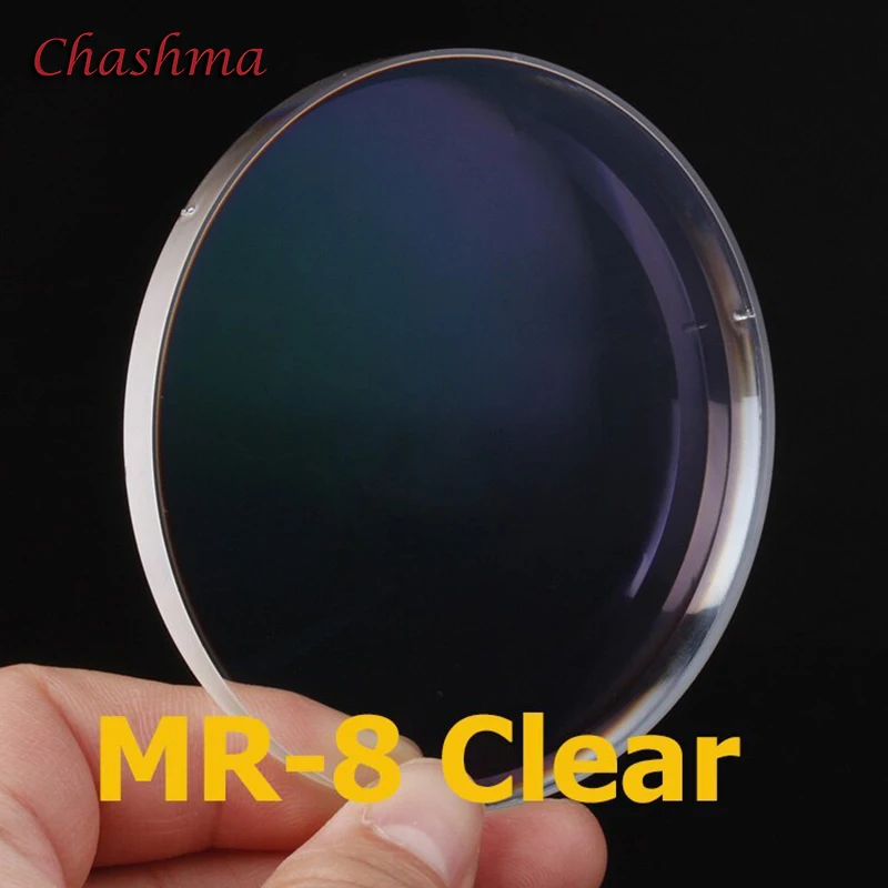 Chashma Brand Lenses 1.61 Index MR-8 Clear Lens Eyes Optical Glasses Impact Resistance Prescription Lenses for Rimless Glasses