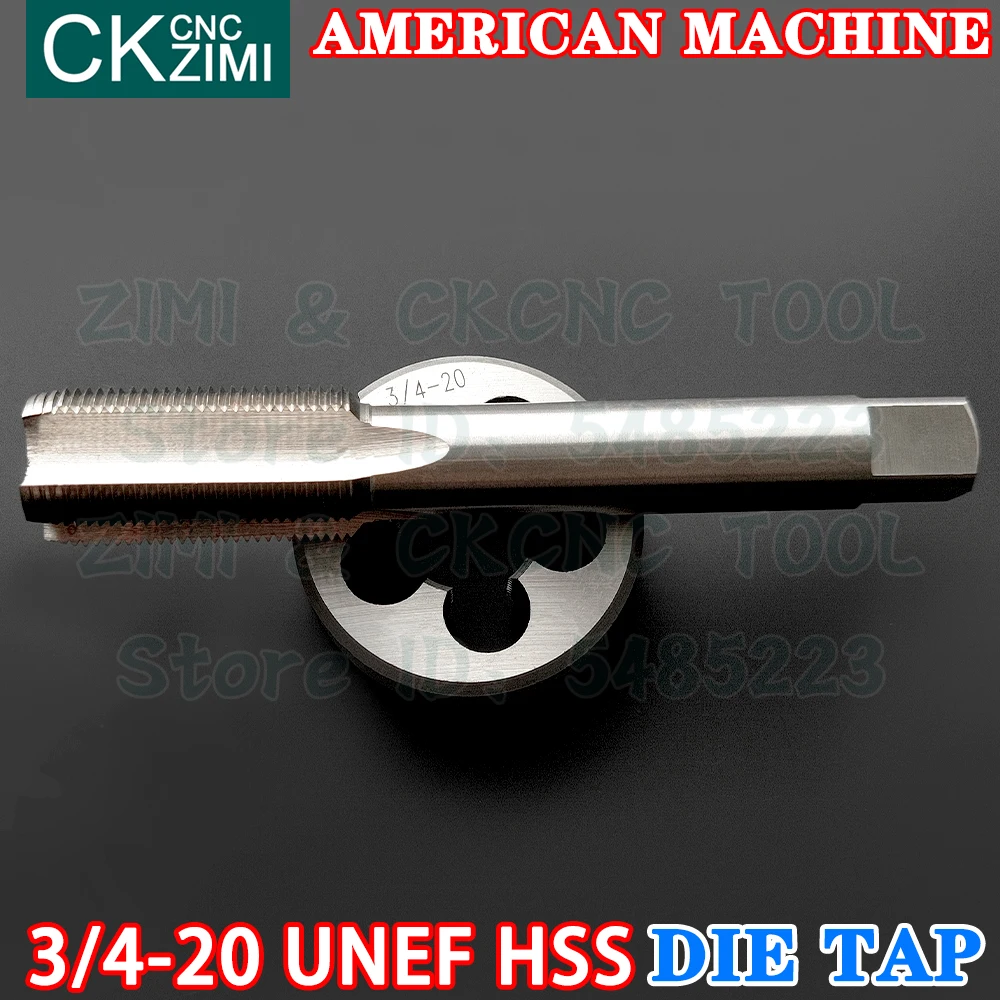 3/4-20UNEF 3/4-20 UNEF HSS Tay Cầm Thẳng Tiêu Chuẩn Mỹ Máy Chết Tập Dây Thép Cao Cấp Tap Bung mũi Khoan Khuôn Tròn Kim Loại