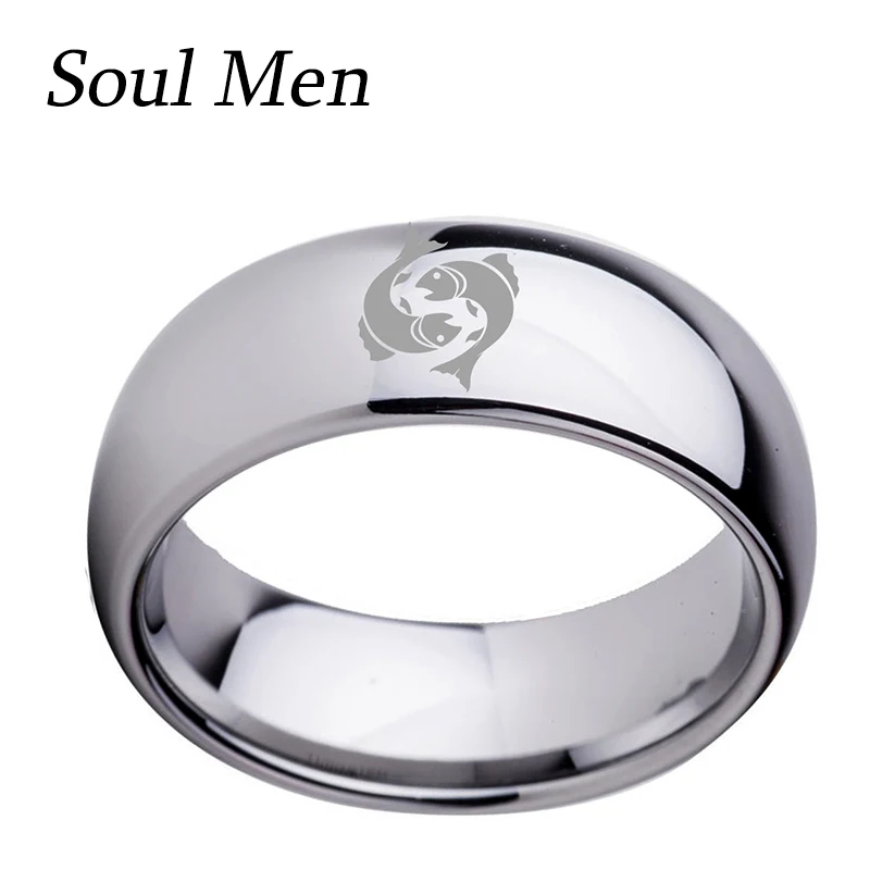 

Custom Pisces 8mm Tungsten Constellation Ring for Men Boy Anniversary Day & Name Free Engrave