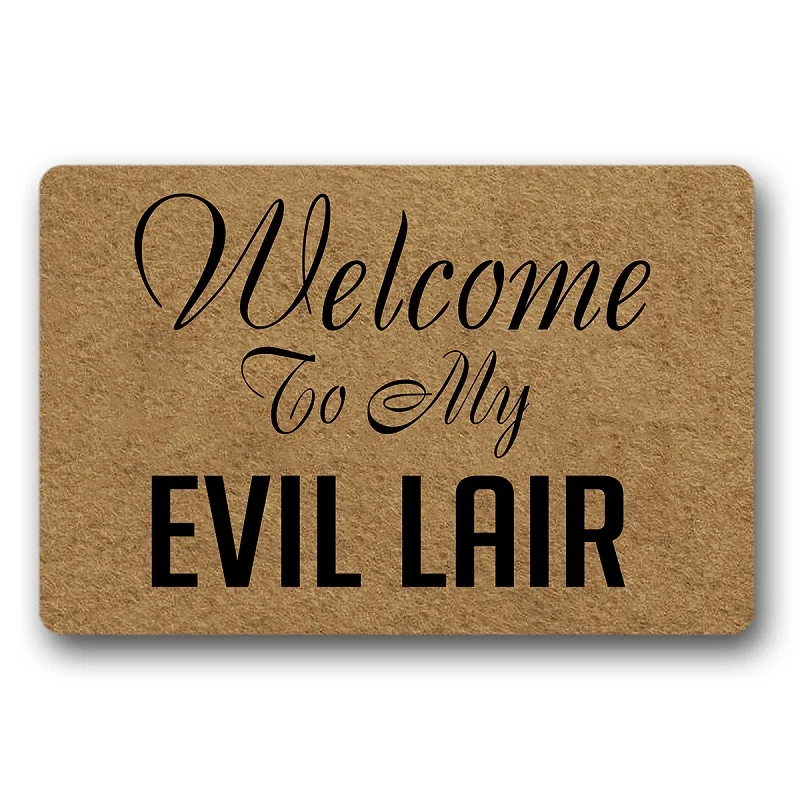 

Doormat Welcome to My Evil Lair Door Mat Rubber Non-Slip Entrance Rug Floor Mat Balcony Mat