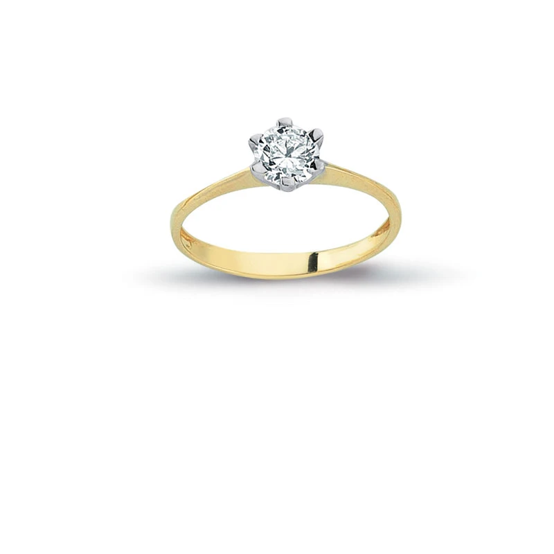 14K Solid Gold Solitaire Elegant Engagement Wedding Ring