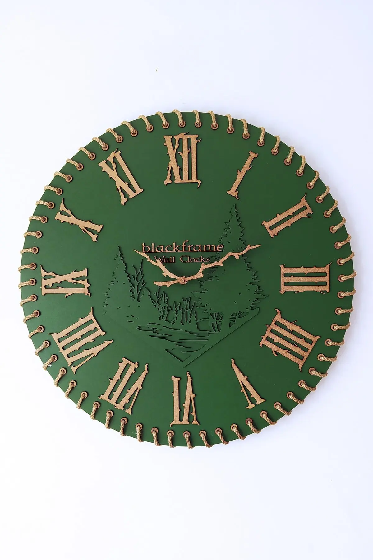 Green Design Roman Numeral Wall Clock 60X60 Cm Size Home Decoration Classic Authentic Clocks For Living Room Bedroom