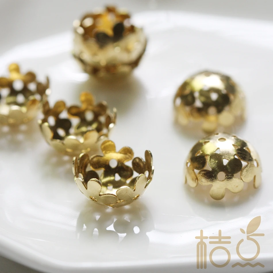 DIY Supply-Solid Brass Finding Flower Caps - 12mm (4245C)