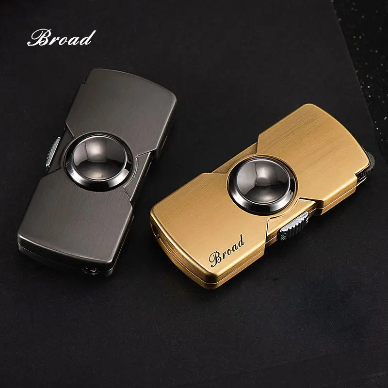 

2021 NEW Creative Fingertip Gyro Lighter Windproof Grinding Wheel Torch Jet Lighter Butane Gas Cigarette Cigar Lighters