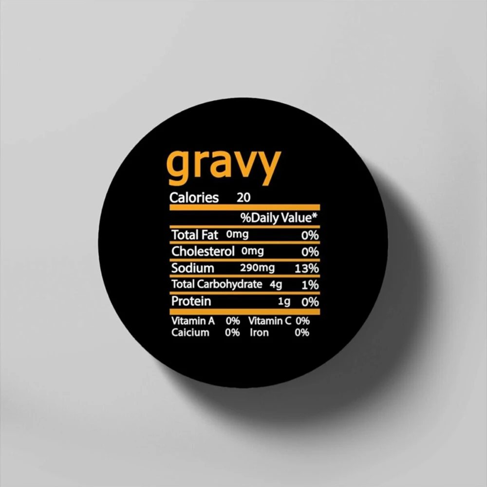 Gravy Nutrition Thanksgiving Costume Food Facts Christmas Coaster , Dessert Dinner Round Coaster Wine Coffee Tea Cup Mat Gift