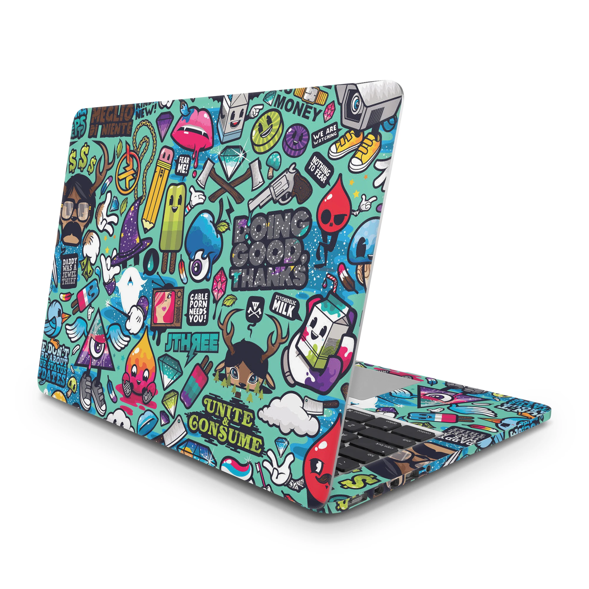 Sticker Master Stickerbomb 3 Laptop Vinyl Sticker Skin Cover For 10 12 13 14 15.4 15.6 16 17 19 