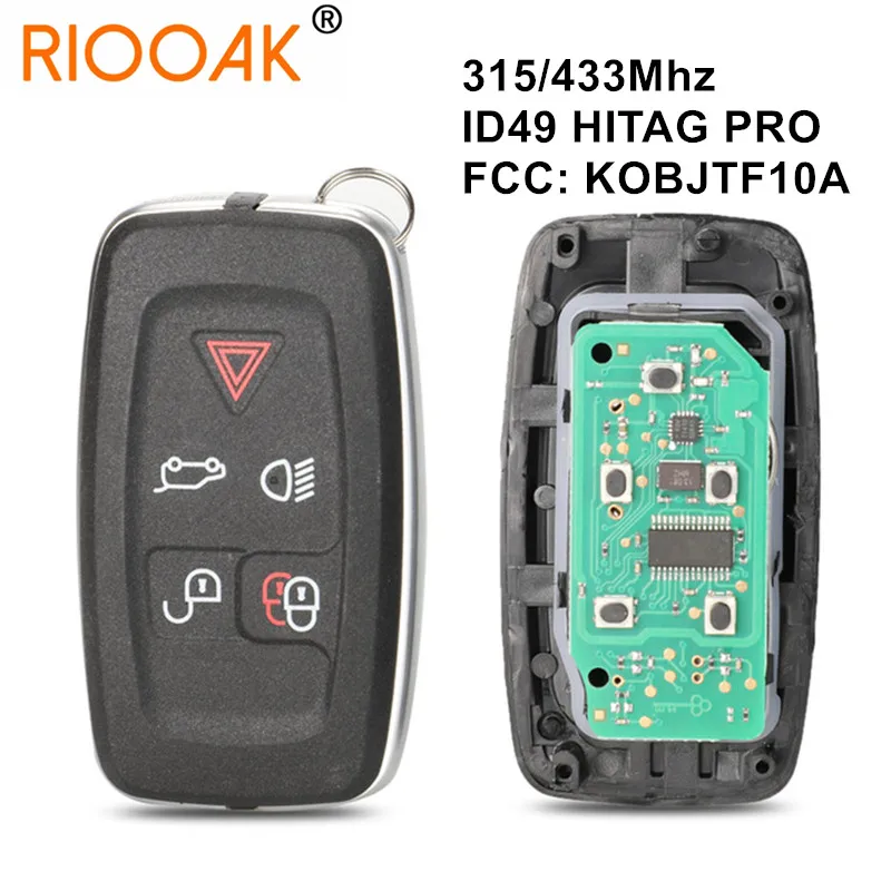 

315/433Mhz 5 Buttons ID49 HITAG PRO Smart Remote Key Fob For Land Rover LR4 Range Rover Evoque Sport KOBJTF10A Control Key