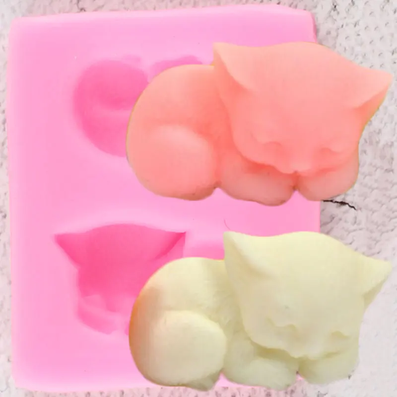 Cat Silicone Mold Chocolate Fondant Moulds Sugarcraft Cake Decorating Tools Candy Resin Molds Polymer Clay Mould