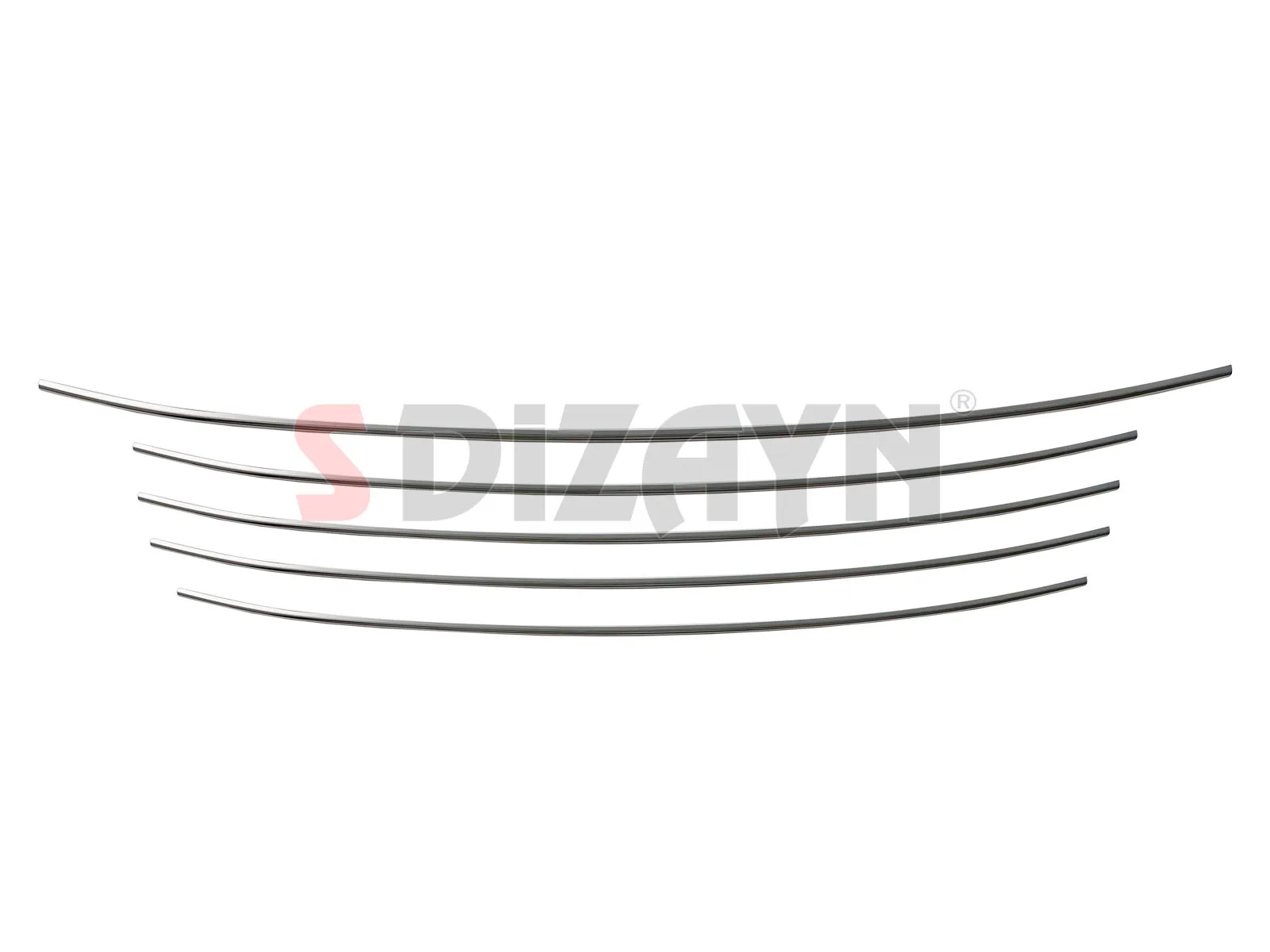 S Dizayn For Citroen C5 Chrome Front Bumper Trim Stainless Steel 5 Pcs Exterior Car Accessories Parts Auto Products Stickers