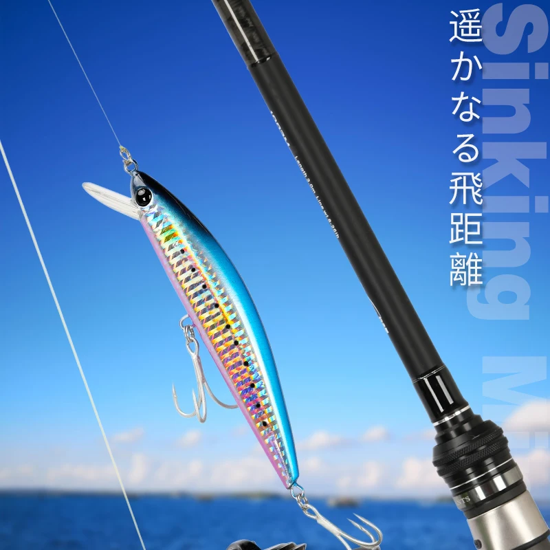 TSURINOYA Saltwater Sinking Minnow 120S - Señuelo para lubina y atún - imagen 2