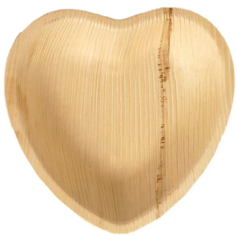 VASOMADRID, palm leaf bowl, disposable heart-shaped dish, microwave-resistant and freezer, support all kinds of foods including sauces, oils and liquids 25 PCs 7BOLCORP20, for