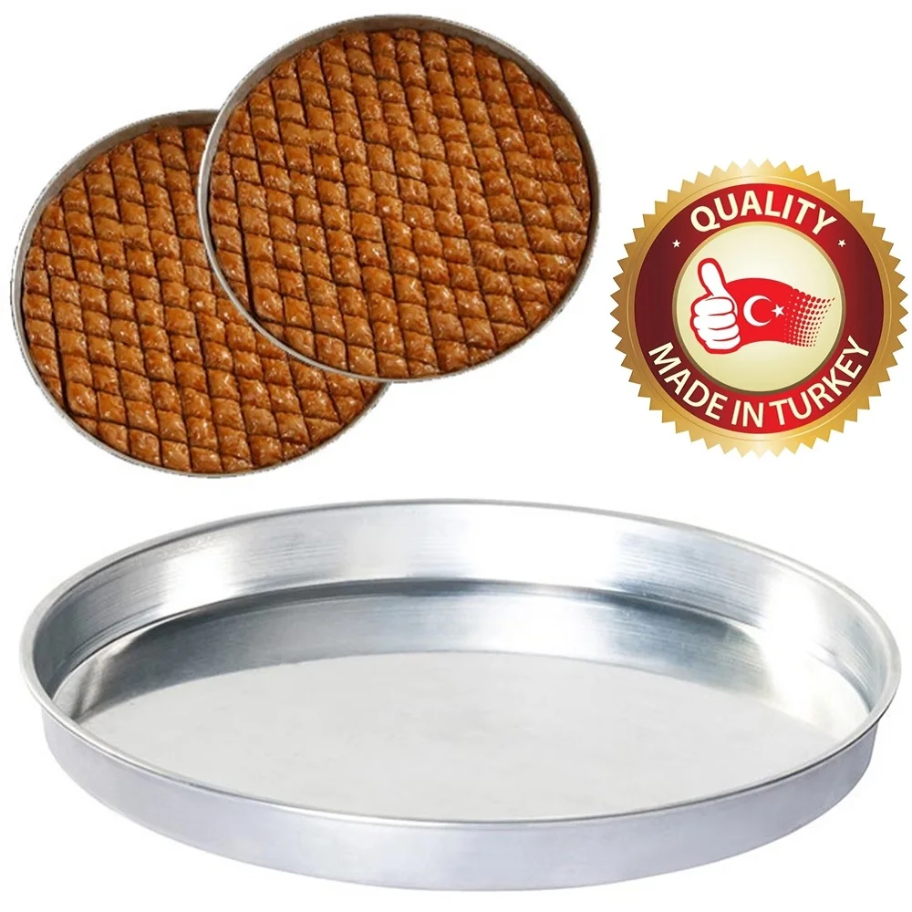 Baklava Tray Tepsisi Originial Turkish Baklava Dessert Tray Plate Aluminum  BEST QUALITY Round 42 cm