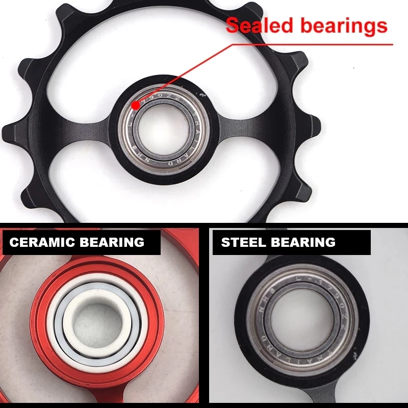 bicycle rear derailleur guide 11s ceramic Steel Ball Bearings bike wheel pulleys Bearing Jockey pulley wheel set bicycle parts