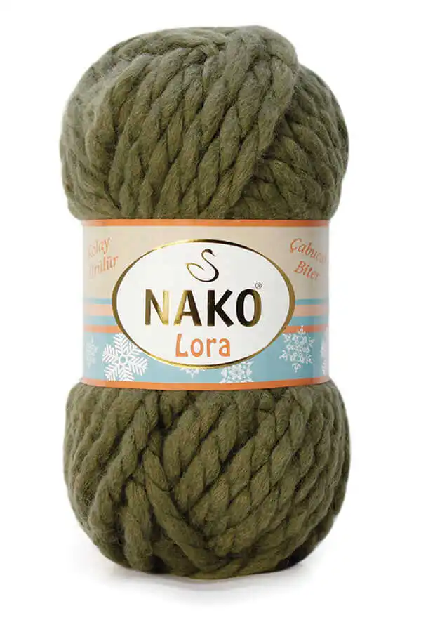 Wool Hand Knitted Yarn - 22 Color Options - 35 Meters(100gr) -  Knitting Yarn Ball - Nako Lora - Premium Acrylic - Cardigans - Scarf - Beanie  -