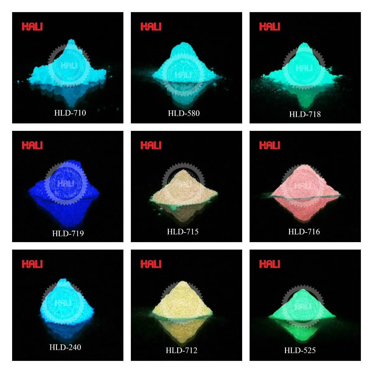 Luminous pigment night glowing powder item:HLD525 glowing color: yellowish green net weight:50gram